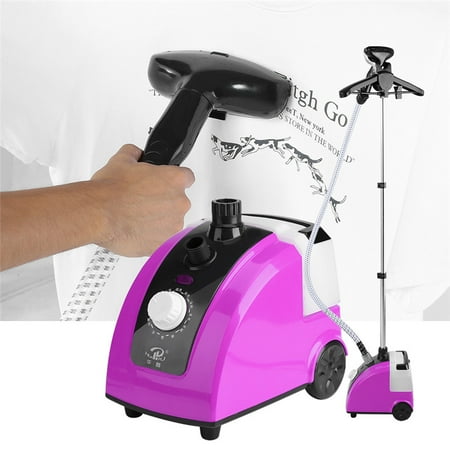 1.7L Clothes Steamer,Standing Clothes Steamer 1700W Portable Garment Steamer Fabric Steamer with Garment Hanger And Steam Pipe For Home,Purple