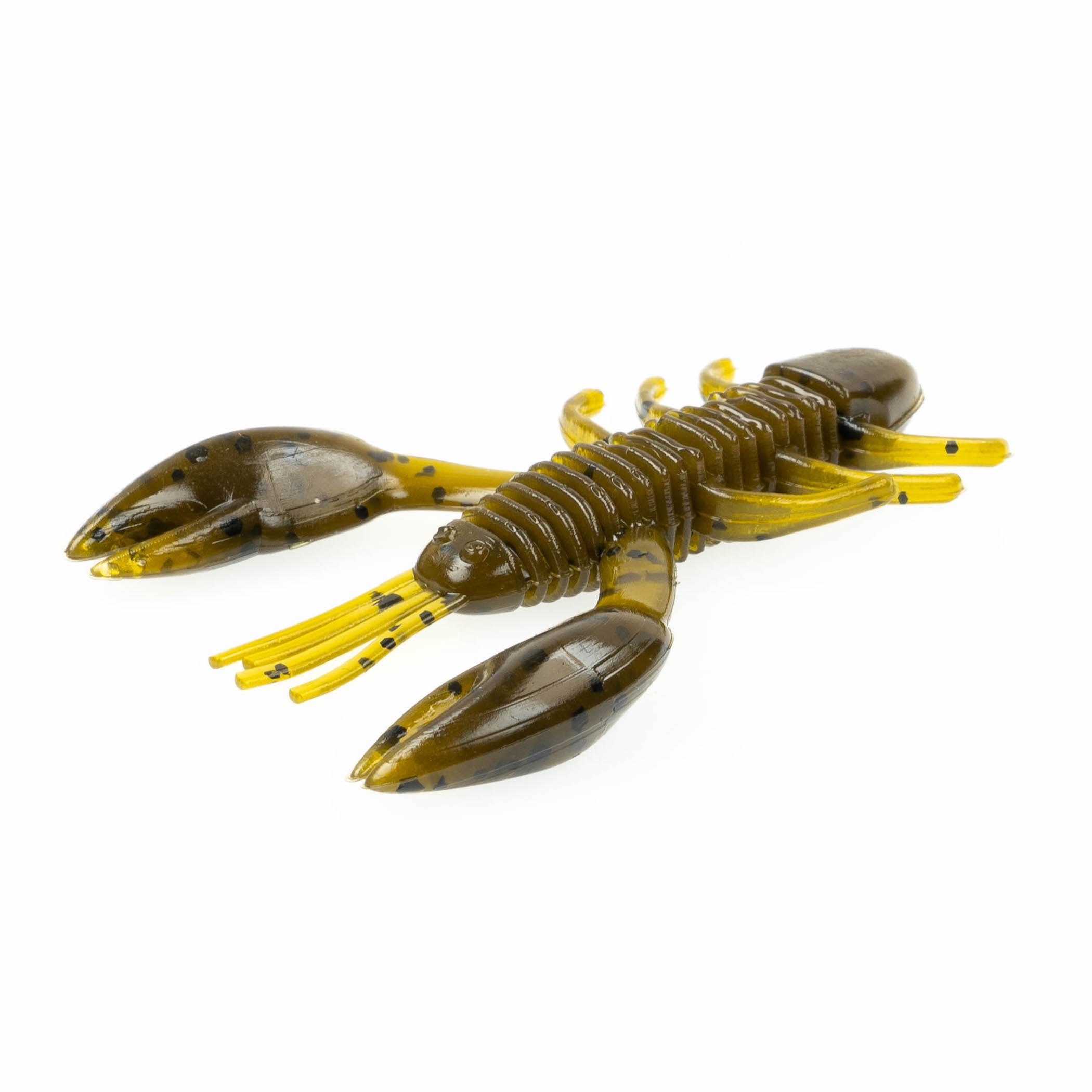 (3 pack) Ozark Trail Creature Craw 2", Green Pumpkin, 6 pieces Fishing Soft Baits