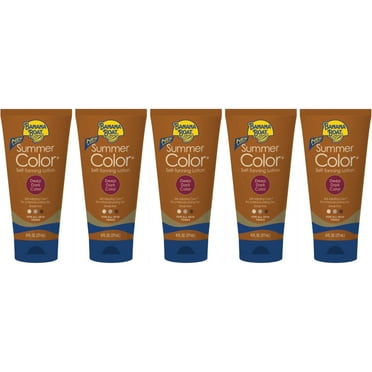 5 Pack Banana Boat Summer Color Self-Tanning Lotion, Deep Dark Color 6oz Each
