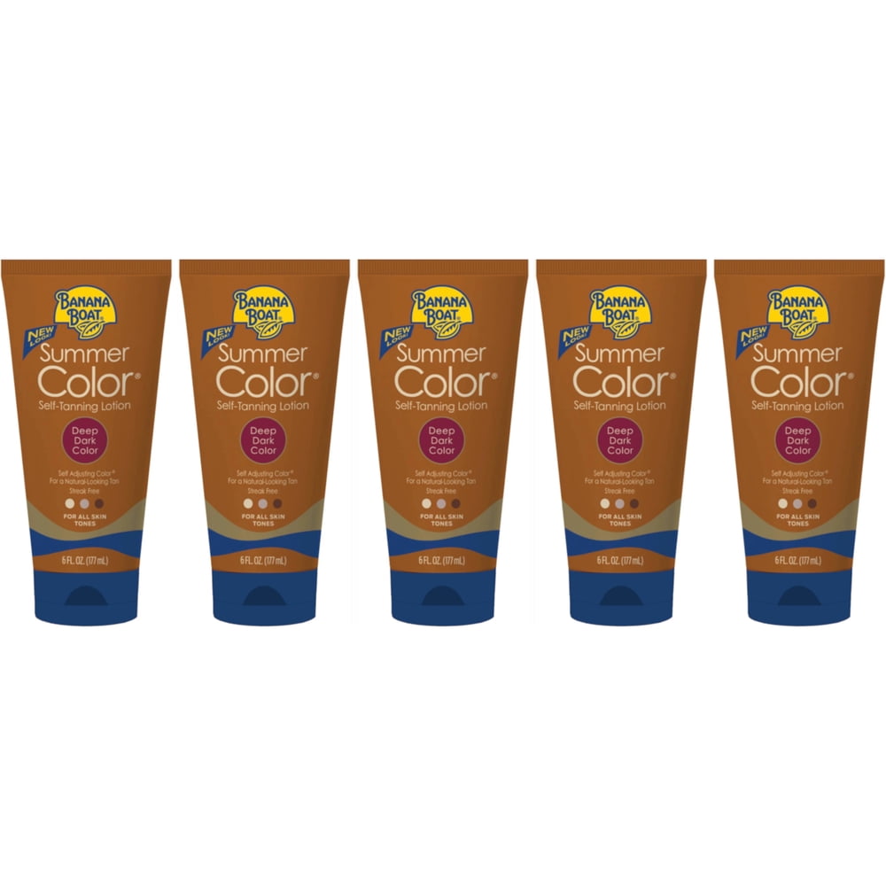 5 Pack Banana Boat Summer Color SelfTanning Lotion, Deep Dark Color