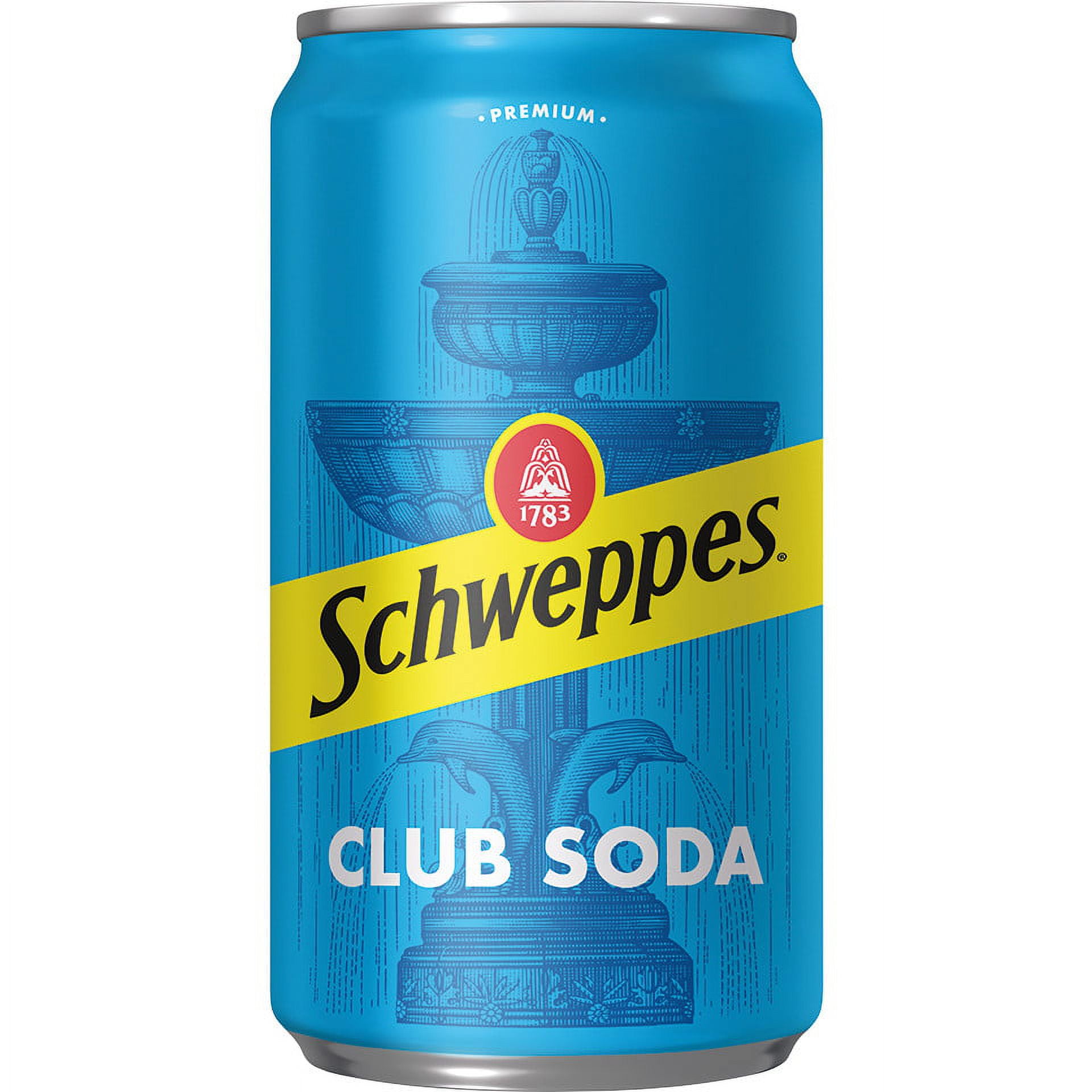 Schweppes Club Soda, 7.5 fl oz mini cans, 6 pack