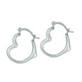 thumbnail image 2 of Jewelstop 14K Real White Gold Heart Hoop Tubular Earrings, 2 of 5