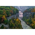 thumbnail image 2 of OBrien, Jay 32x23 Black Ornate Wood Framed with Double Matting Museum Art Print Titled - NY, Letchworth SP River and waterfall in canyon, 2 of 4