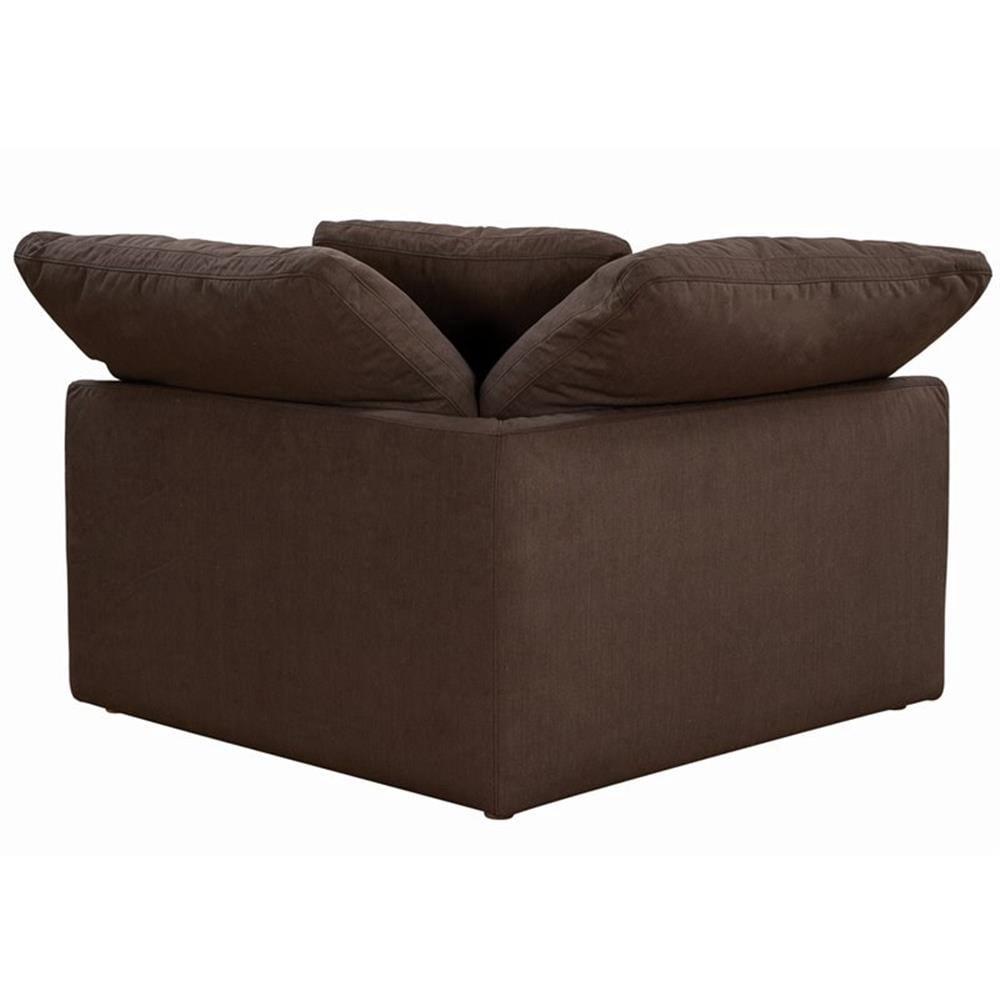 Sunset Trading Puff 6-Piece L-Shape Fabric Slipcover Sectional in Brown