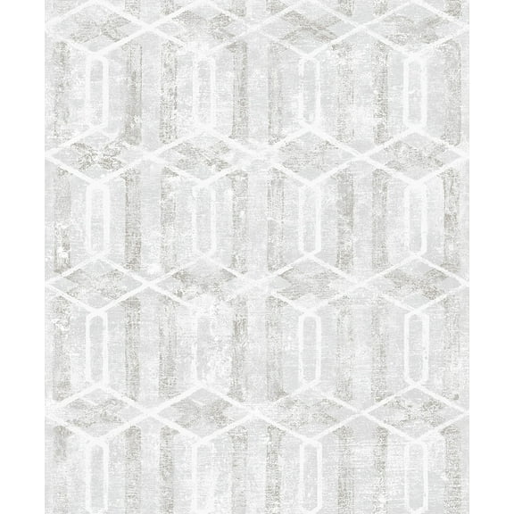 Brewster 2809-SH01061 Advantage Geo Stormi Light Grey Geometric Wallpaper Light Grey