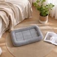 thumbnail image 6 of Dog Bed for Crate Washable Medium Dog Bed 24 Inch Washable Dog Bed Bolster Dog Bed Pad for Dog Crate Soft Plush Comfort Pet Mattress for Medium Dogs Gray, 1 Pack, 6 of 8