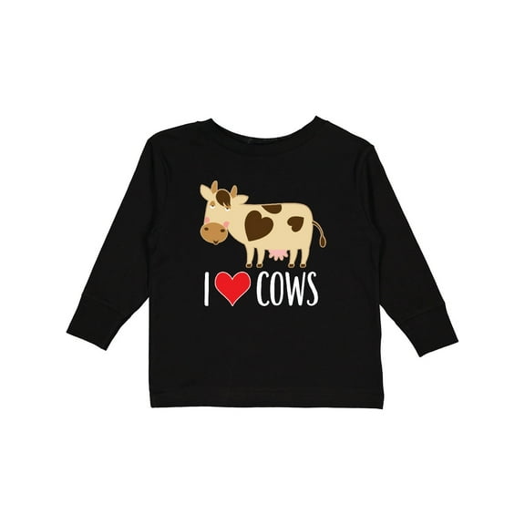 Inktastic I Love Cows Dairy Farmer Boys or Girls Long Sleeve Toddler T-Shirt