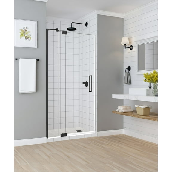 Aston Sdr950ez-3136-10 Madox 76" High X 36" Wide Hinged Frameless Shower Door - Bronze