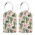 thumbnail image 3 of Hirioo Summer Cactus With Blooming Print Leather Luggage Tag with Stainless Steel Loop ,Privacy Flap and Address Card for Travel Bag Suitcase-4 PCS, 3 of 5