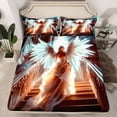 thumbnail image 1 of Erosebridal Ensemble de Drap-Housse Fille Ange Grand Lit, Literie Ailes de Fée Format Grand Lit 3 Pcs (Sans Drap du Dessus), 1 of 6