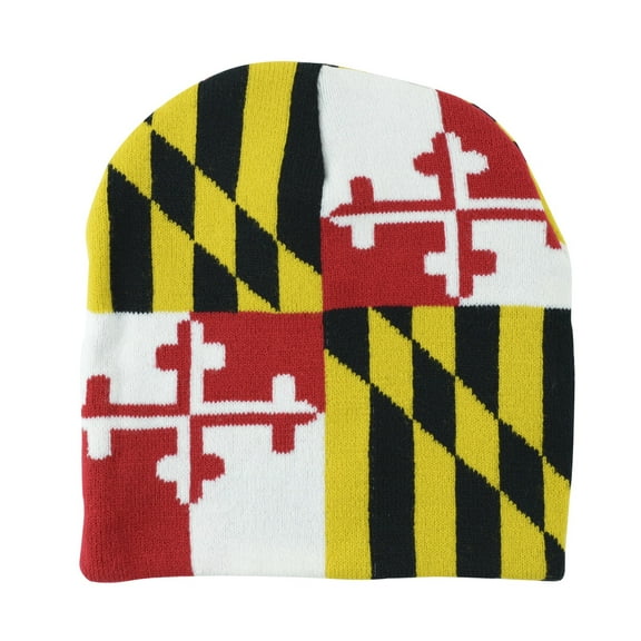Maryland State Flag Unisex Winter Beanie Warm Knit Hat Ski Cap Headwear