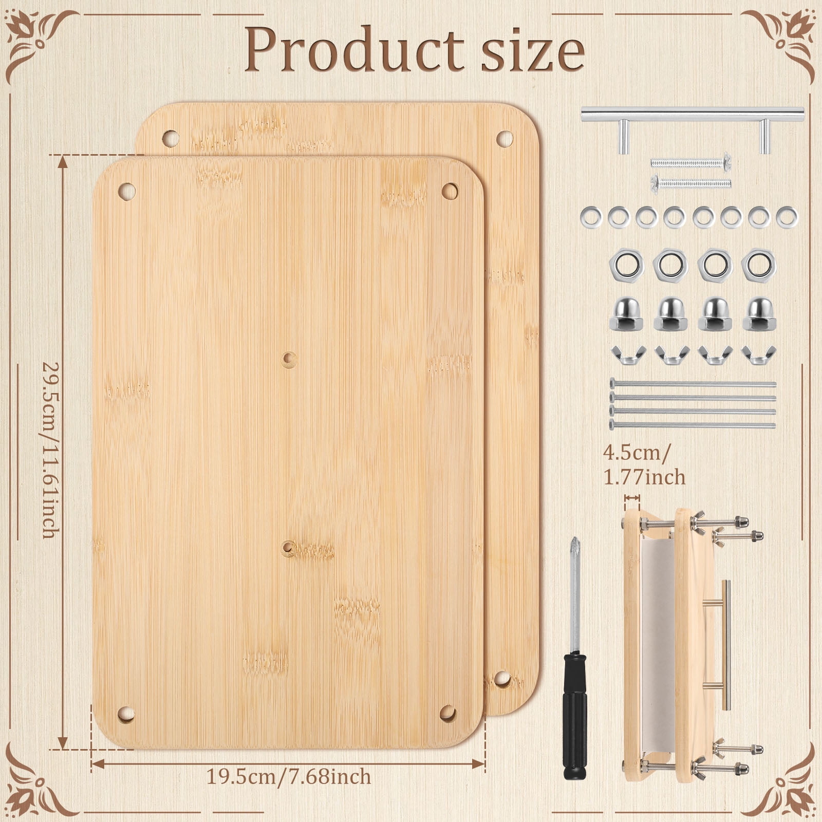 Toorise Wooden Book Press for Handmade Bookbinding Large Size Wood Bookbinding Press Easy to Use Multifunctional Manual Book Press With Handle for Craft Enthusiasts