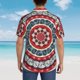 thumbnail image 4 of Balery Round Design Camisas hawaianas de manga corta para hombre, camisas playeras de corte holgado, camisas de vacaciones con botones,Large, 4 of 7