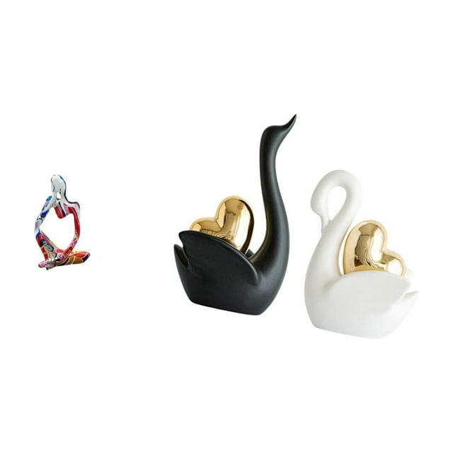Figura Decorativa Abstracta De Un Cisne Pensador, Estatua De Resina, Adorno De Escritorio, Escultura Coleccionable Para Dormitorio, Cajón, Oficina, Tienda, Estantería, Entrada O Mesa.