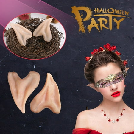 Latex Fairy Pixie Elf Fake Ears ,iClover Cosplay Accessories Halloween Party Soft Pointed Prosthetic Tips Ear---2 Pairs
