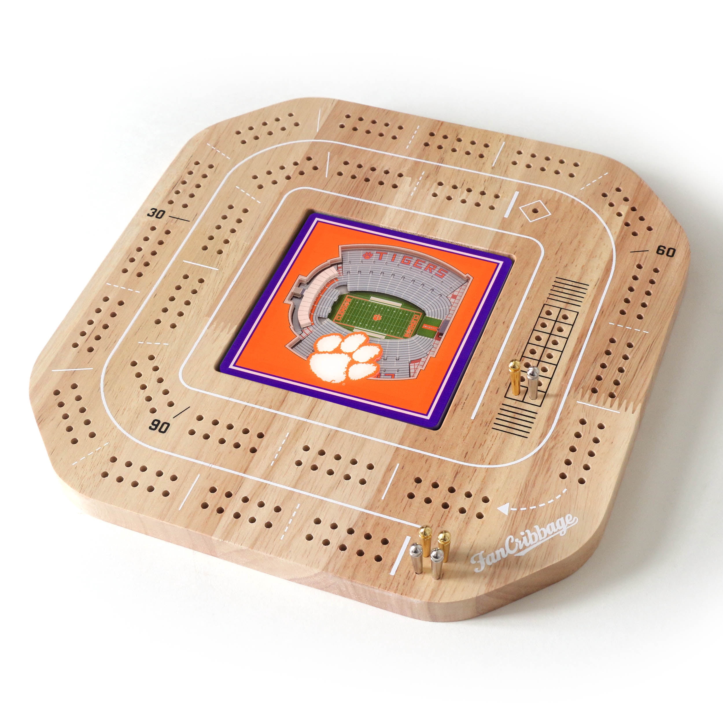 YouTheFan NCAA Clemson Tigers Stadiumview Cribbage