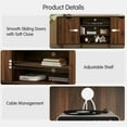 thumbnail image 3 of Subrtex Mid-Century Modern TV Stand Entertainment Center for TVs up to 60", Walnut Finish Wooden TV Media Console with Sliding Doors & Adjustable Storage Shelves for Living Room & Bedroom, 3 of 7
