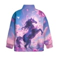 thumbnail image 5 of Uorisanigo Floral Horse Girls Half Zip Collar Sweatshirts Casual Essentials Long Sleeve Pullover Crop Tops Oversized Quarter-Zip Pullover Jacket Fashion Fall Winter Clothes Outerwear, 5 of 7