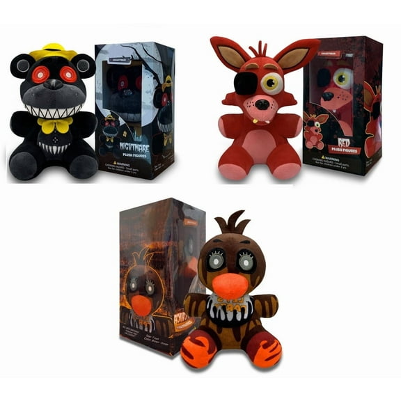 Collectible Stuffed Combo 3 Character Nightmare Plush   Phantom Chica Plush   Foxy Red Plush Birthday Gift For Kids, For All Ages, 7 plush