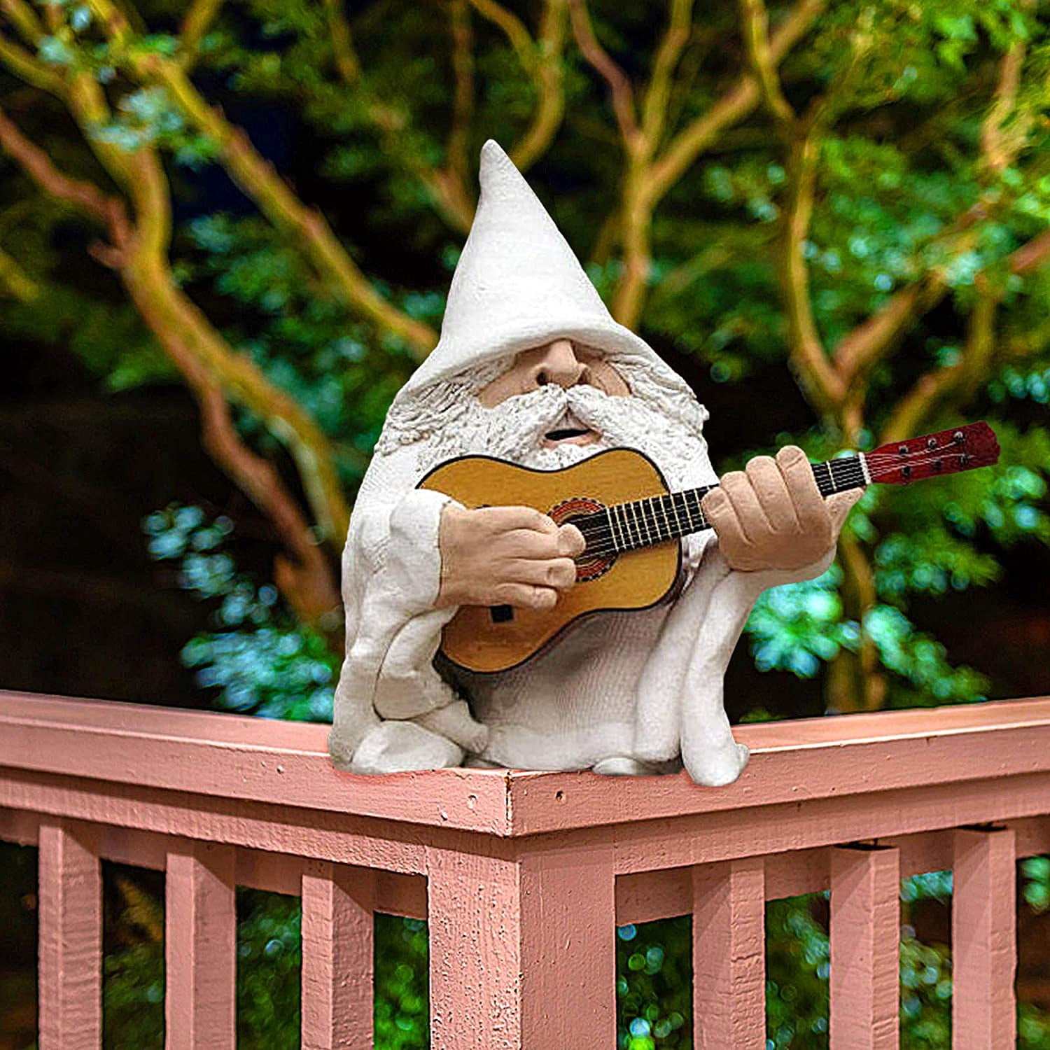 Naughty Garden Gnome Statue - Playing Guitar Gnome Naughty Big
