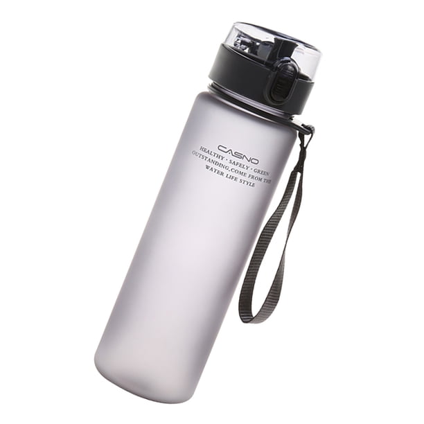 Matsuzay 1 taza de agua de plástico para exteriores, taza para deportes acuáticos con jugo frío, taza de agua portátil con cuerda de leche, taza de Teteras negro 560ML Matsuzay HA004187-06