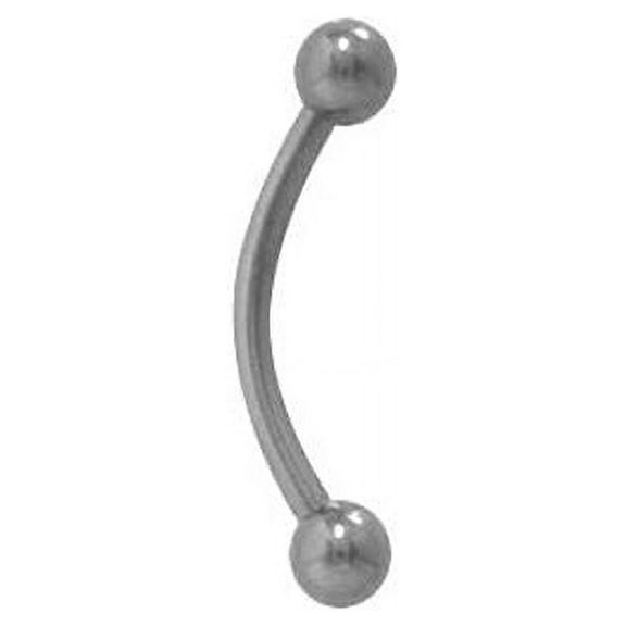 High Polish Titanium 16G Curved Barbell Ring
