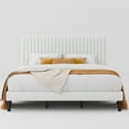 thumbnail image 4 of Allewie King Size Velvet Upholstered Platform Bed Frame with Adjustable Vertical Channel Tufted Headboard, White, 4 of 12