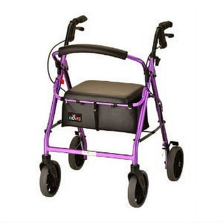 Rollator Nova Zoom 22 Aluminum Rolling Walker Weight Capacity 300 lbs (Purple)