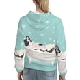 thumbnail image 7 of Fotbe French Bulldog Taking a Bath Pattern Womens Long Sleeve Hoodie, Pullover Hooded Sweatshirt, Kangaroo Pocket Hoodie with Eye-catching Drawstrings-Small, 7 of 7