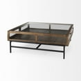 thumbnail image 4 of Mercana Arelius 42" Square Glass Top Display Coffee Table in Brown And Black, 4 of 7