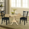 thumbnail image 4 of International Concepts Solid Wood 3-Piece Dining Set with 42 in. Dual Drop Leaf Table and 2 Ladder Back Dining Chairs in Natural/Black, 4 of 8