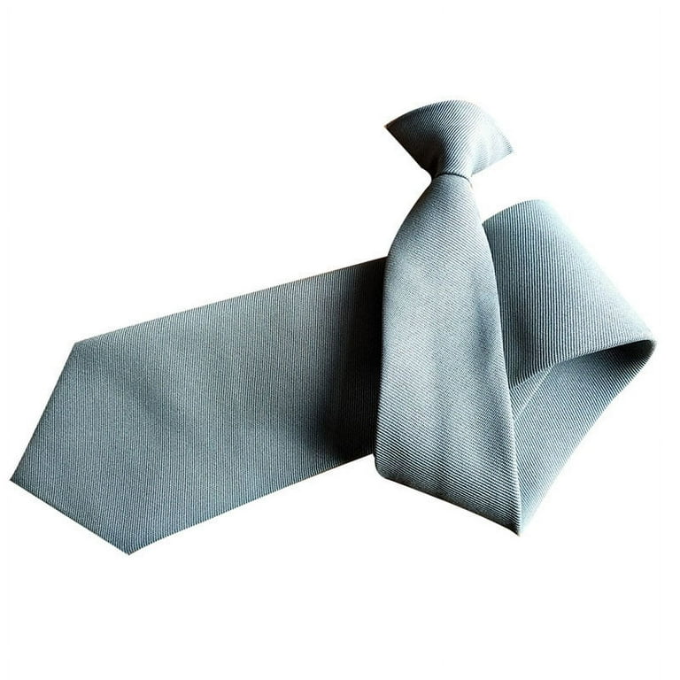 Bencailor 4 Pcs Men's Clip-on Ties Solid Color Men's Tie Pre Tied Clip On Ties For Man Clip On Necktie Button Tie, Black, Navy Blue, Red, Light Gray