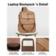 thumbnail image 5 of Mochila para portátil FADEON Leather Travel 15.6 pulgadas para mujer, color camel, 5 of 9