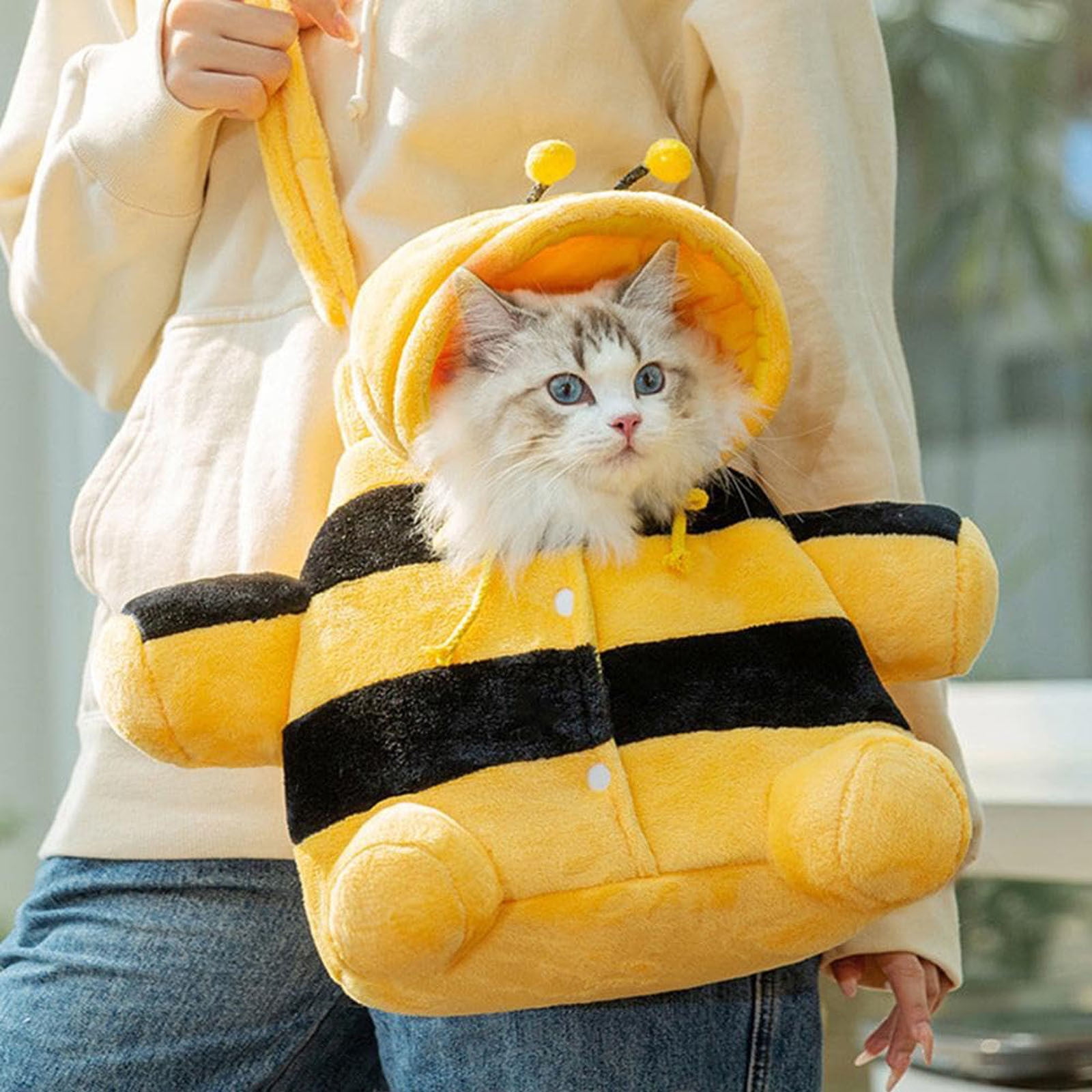 Pet Backpack Cute Bear Design Warm Winter Outing Bag For Small Dog And Cat Comfortable Escape Backpack