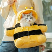 Pet Backpack Cat Warm Winter Comfortable Outing Bag Cute Bear Design Escape Backpack For Small Dog Puppy Travel