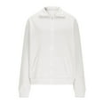 thumbnail image 6 of Coorders George Men Fleece Full Zip Sweatshirt Jackets, Mens and Big Mens Long Sleeve Lightweight Sweatshirt ,Big and Tall White,Size L, 6 of 9