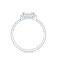 thumbnail image 2 of Rosec Jewels Certified Moissanite Emerald Cut Engagement Ring with Halo - 2 Carat Moissanite Ring - 7X9 mm, D-VS1 Quality, 18K White Gold, US 8.50, 2 of 8