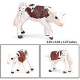 thumbnail image 5 of Set a Estatuilla de ganado, figura de ganado Simmental simulada, figuras familiares de vacas de granja de plástico realistas, Juego de 4 (marrón y blanco), 5 of 5