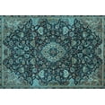 thumbnail image 1 of Ahgly Company Indoor Rectangle Medallion Light Blue Traditional Area Rugs, 8' x 10', 1 of 4