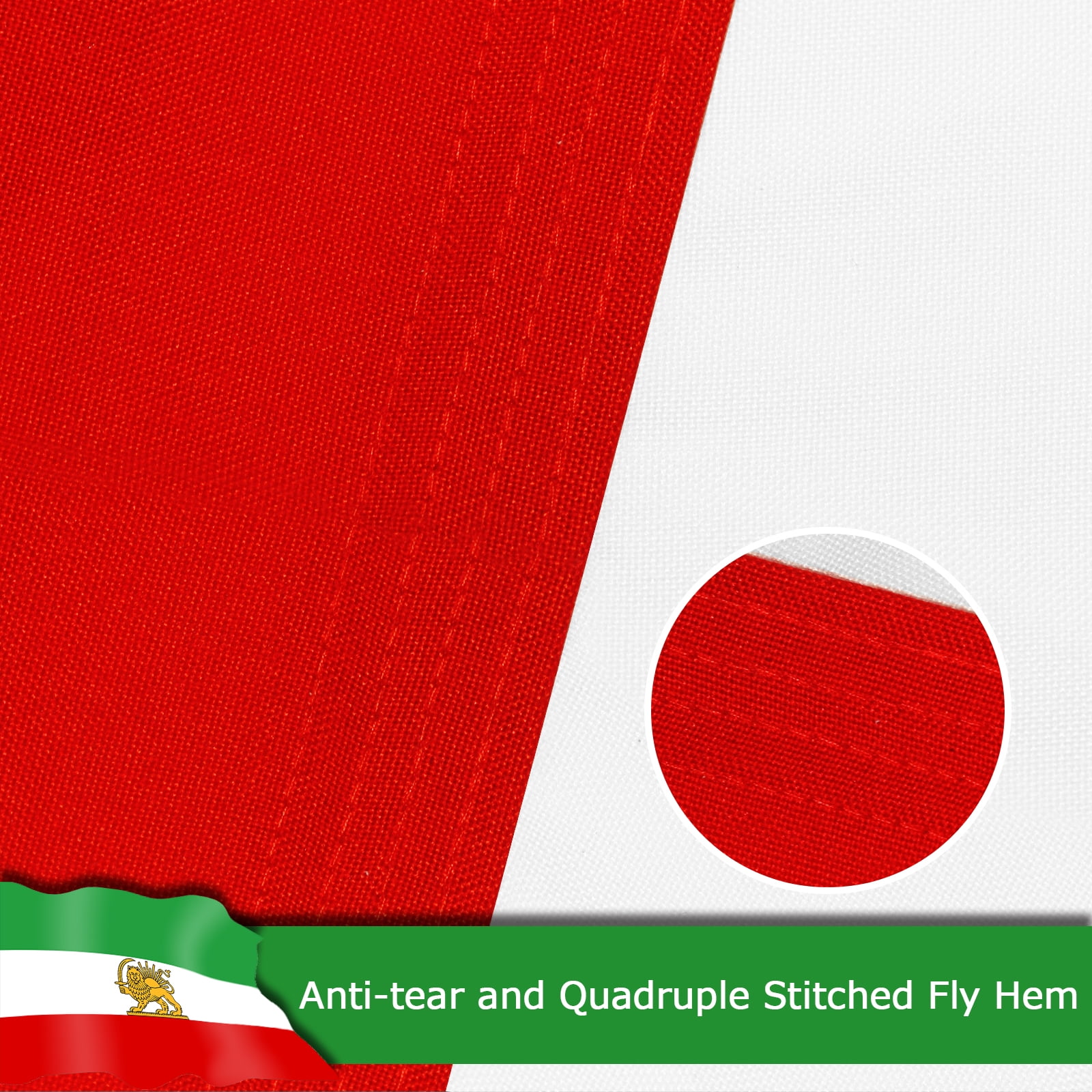 Iran Lion Iranian Lion Flag, 400D Heavy Duty Polyester, Double-Sided Printing, Quadruple Stitched Fly Hem, Fade Resistant, 2 Brass Grommets, National Flag of Iran Lion for Home Outdoor