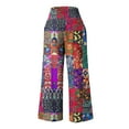 thumbnail image 5 of Kilaqueen Womens Boho Palazzo Pants Wide Leg Beach Pants High Waisted Lounge Pants with Pockets Business Work Pants, 5 of 5