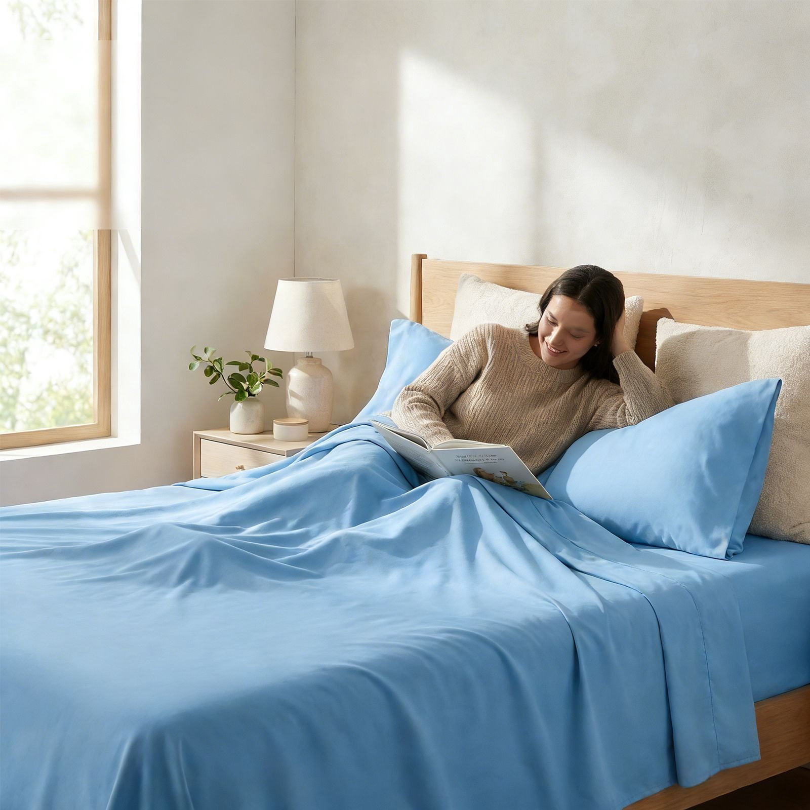 4Pcs Ultra-Soft 85g Sheet and Pillowcase Set, Soft Solid Color, Machine Washable, Suitable For All Seasons, Christmas Comfortable Bedding Set, Available For Single, Double, King, and Queen Beds