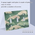thumbnail image 3 of Yayeee Toggle Light Switch Wall Plate 3-Gang 6.37"x4.48" Decorative Outlet Cover, Green Wave Pattern, 3 of 7