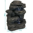 thumbnail image 4 of Sunnydaze Rocky Falls Resin Outdoor Water Fountain with Lights, 4 of 9