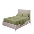 thumbnail image 4 of Home Bedding Set Bed Sheet Mattress Cover Pillowcase Solid Color Polyester Bedding Kit, Green, Full, 4pcs/set Bed sheet, 4 of 6