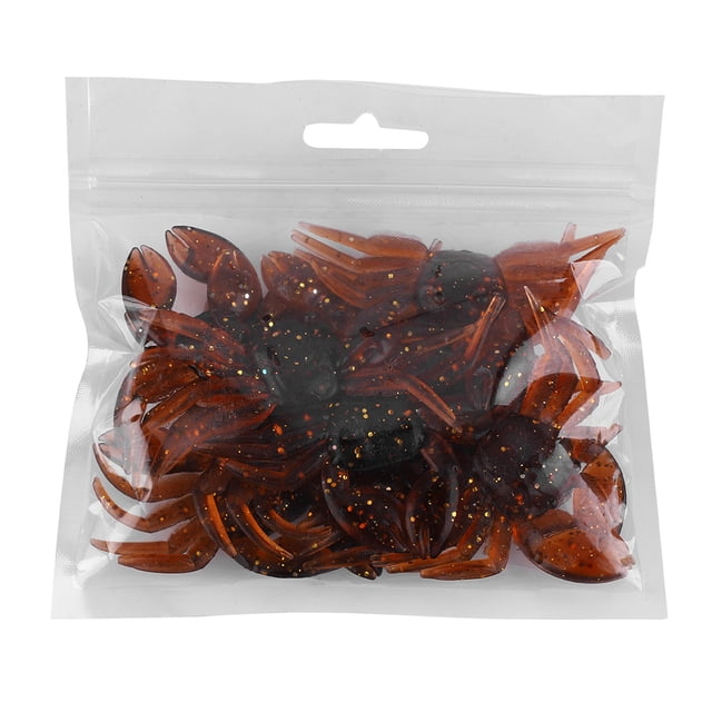 Señuelo de cangrejo suave de plástico Artificial, simulación 3D, cebo de pesca de agua dulce (marrón), 10 Uds.