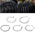 thumbnail image 4 of 5 uds Unisex negro Metal espiral diadema con ondas hombres mujeres accesorios de bandas para el cabello, 4 of 12