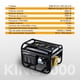 thumbnail image 2 of Generador Planta Luz Gasolina Portatil Kingsman 3000W 7.5h.p 110/220v amarillo, 2 of 7