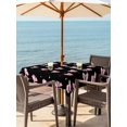 thumbnail image 2 of Outdoor Tablecloth with Umbrella Hole and Zipper, Valentine's Day Square Table Cloth 60x60 Inch Waterproof Tablecloth, Pink Bows Shining Stars Modern Black Picnic Table Cover for Patio Camping, 2 of 7