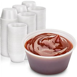 [2500 Pack] 2 oz Plastic Portion Cup - Disposable Mini Plastic Cups Jello Shots for Condiments, Sauces, Souffles, and Dressings - BPA-Free Translucent